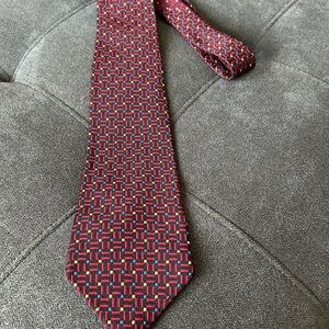 Tommy Hilfiger Red and Black Silk Tie